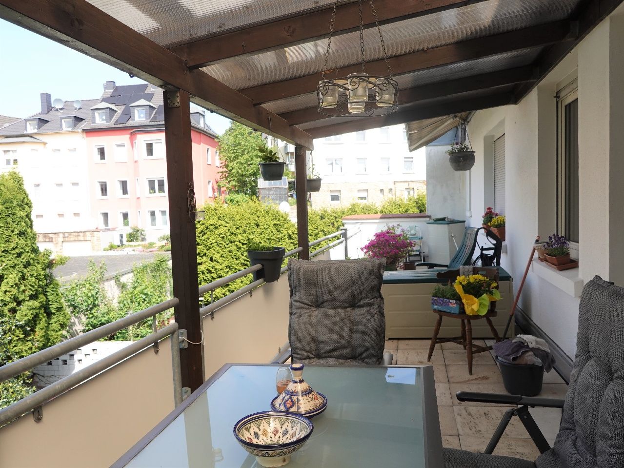 22 m² großer Balkon mit Süd-Westausrichtung