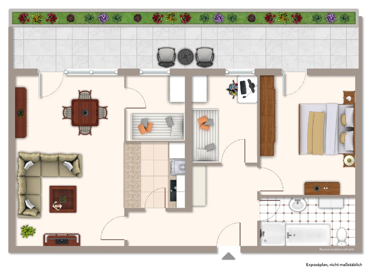 3 Zimmer Eigentumswohnung mit Balkon und Keller